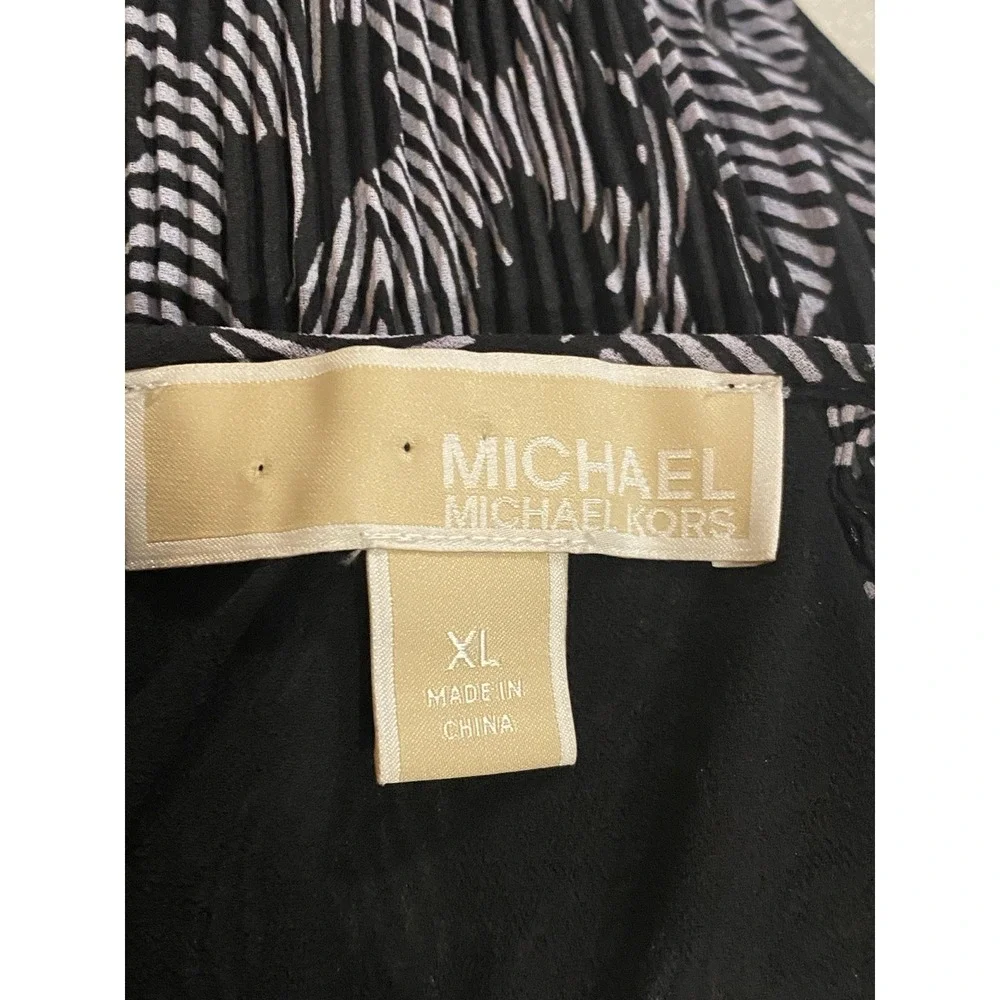 MICHAEL KORS Women's Dress Pleated/Ribbed Floral Lined Relaxed Sz‎ XL $150